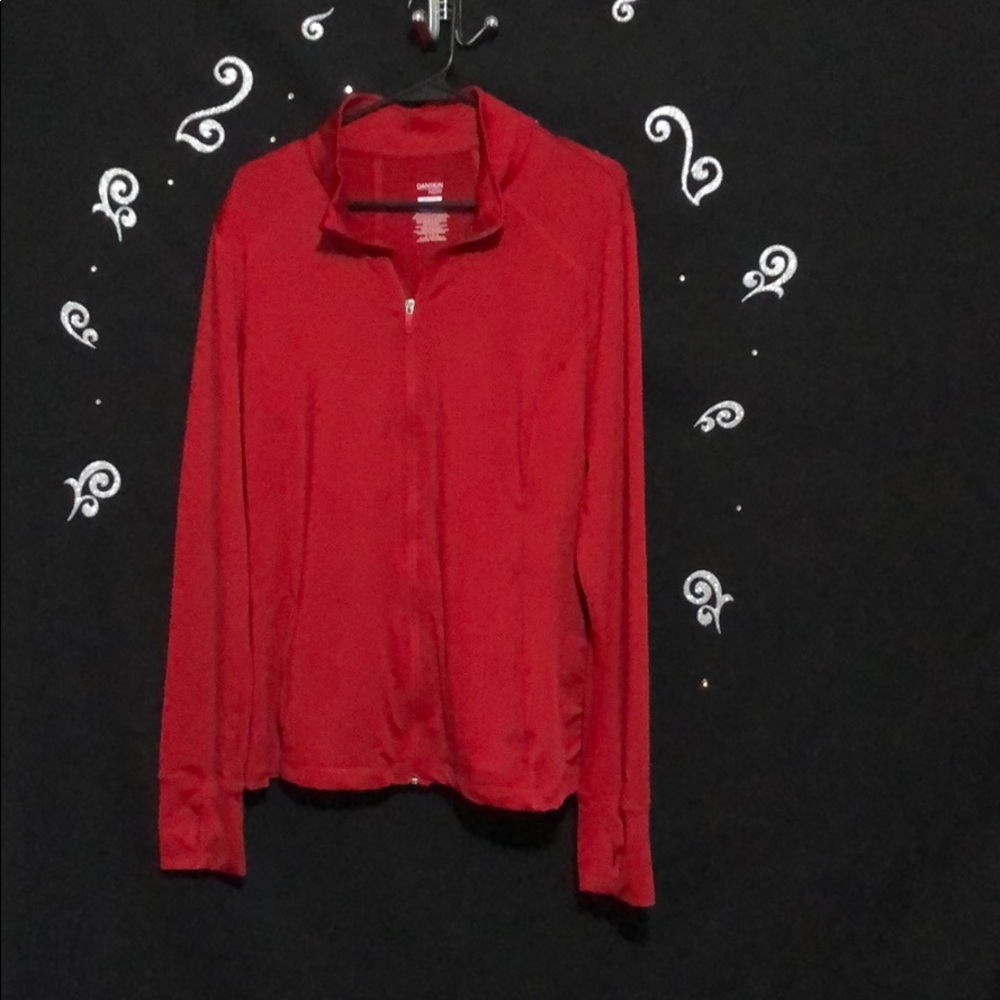 Polyester spandex sweatshirt with thumb holes